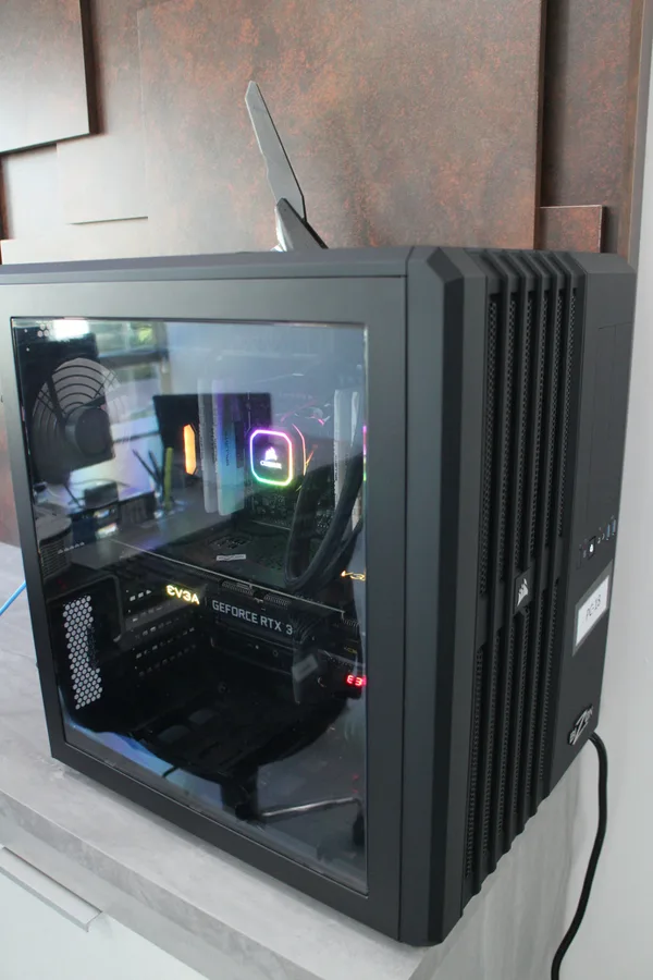 A high-performance computing workstation in the laboratory